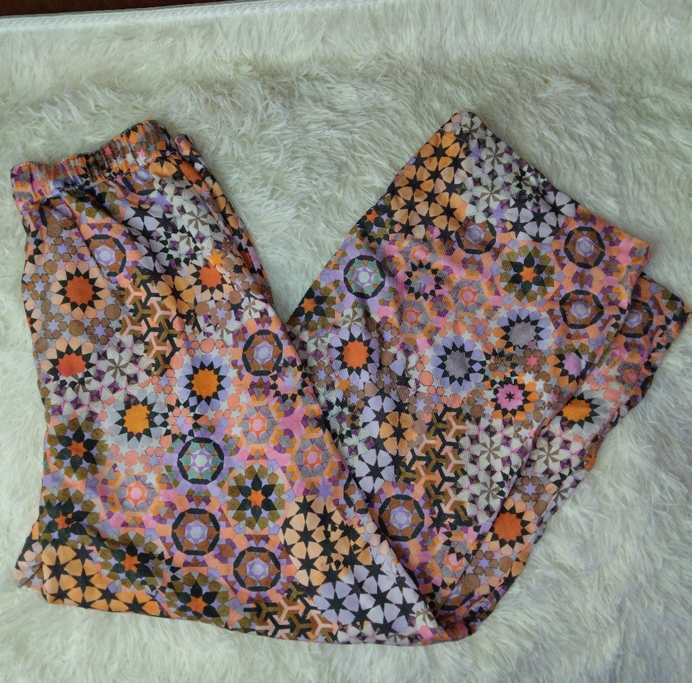 Anthropologie Geometric Orange Printed Trousers Pants Size 4 - Picture 3 of 12